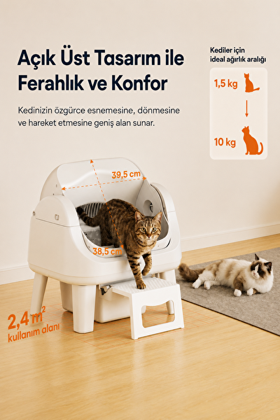 Petpivot Autoscooper AS12 Lite Akıllı Otomatik Kedi Tuvaleti