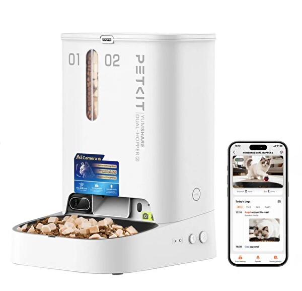 Petkit Yumshare Kameralı Çift Hazneli Akıllı Mama Kabı 2 Ai (Petkit Türkiye Garantili)
