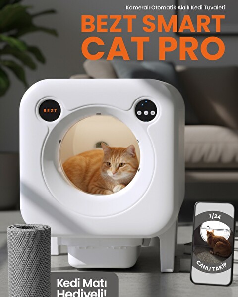 Bezt Smart Cat Pro Kameralı Otomatik Akıllı Kedi Tuvaleti