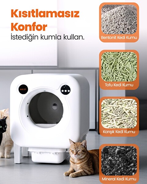 Bezt Smart Cat Pro Kameralı Otomatik Akıllı Kedi Tuvaleti