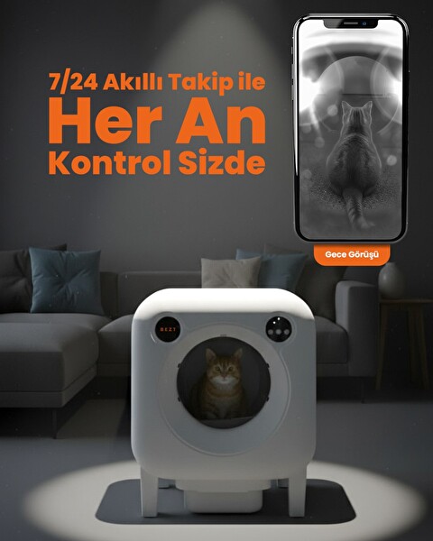 Bezt Smart Cat Pro Kameralı Otomatik Akıllı Kedi Tuvaleti