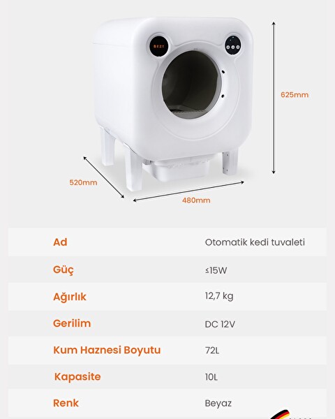Bezt Smart Cat Pro Kameralı Otomatik Akıllı Kedi Tuvaleti
