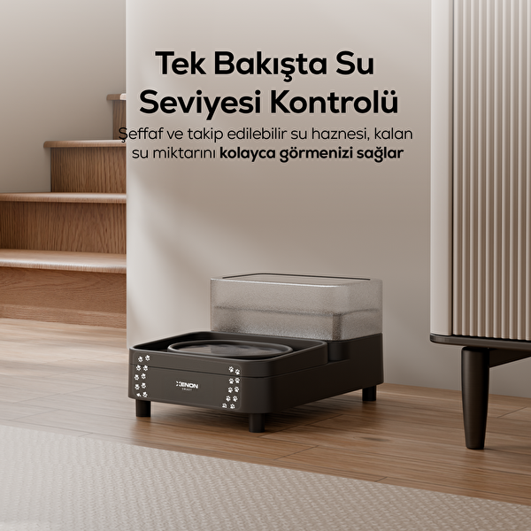 Xenon Smart X8656 WiFi Akıllı Kedi ve Köpek Su Pınarı 6.5L - 1.5L Otomatik Çoklu Filtreli Siyah
