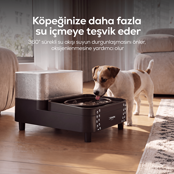 Xenon Smart X8656 WiFi Akıllı Kedi ve Köpek Su Pınarı 6.5L - 1.5L Otomatik Çoklu Filtreli Siyah