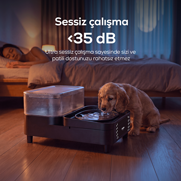 Xenon Smart X8656 WiFi Akıllı Kedi ve Köpek Su Pınarı 6.5L - 1.5L Otomatik Çoklu Filtreli Siyah