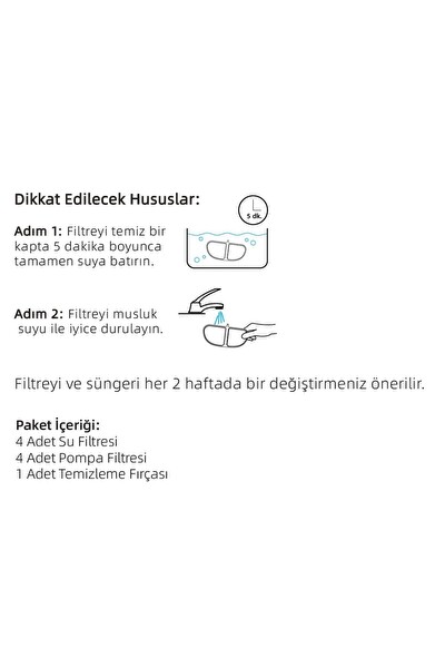 Premier PWF2150 - PWF3150 Uyumlu Akıllı Su Çeşmesi Filtresi 4 Adet Fırça ve Sünger Seti