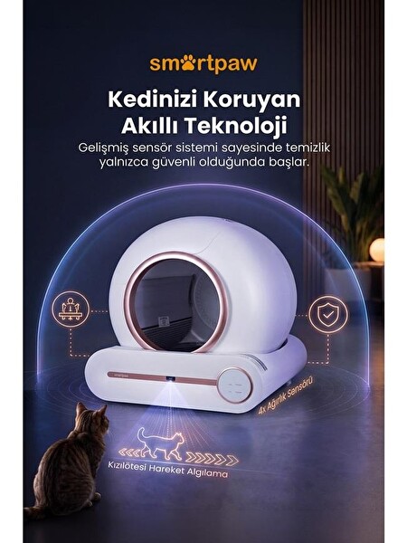 SmartPaw Nova Cat Pro Akıllı Otomatik Kedi Tuvaleti Pembe (Türkiye Garantili)