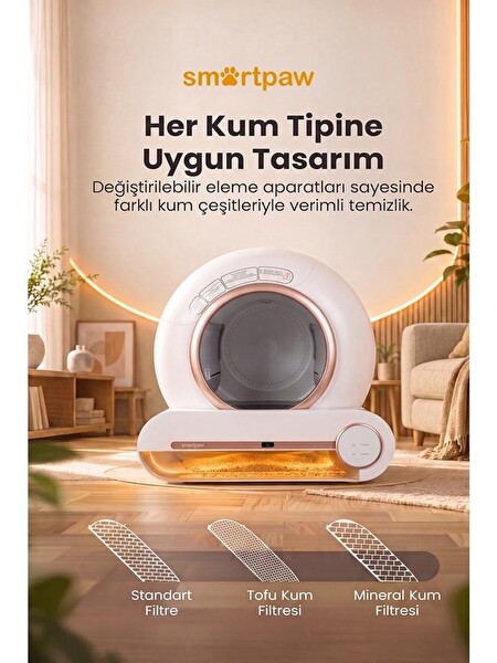 SmartPaw Nova Cat Pro Akıllı Otomatik Kedi Tuvaleti Pembe (Türkiye Garantili)
