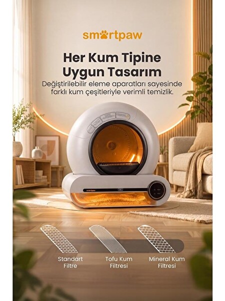 SmartPaw Nova Cat Pro Akıllı Otomatik Kedi Tuvaleti Gri (Türkiye Garantili)