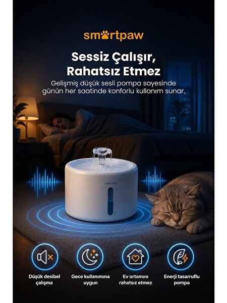SmartPaw Aqua Core Kedi Su Pınarı (Distribütör Garantili)