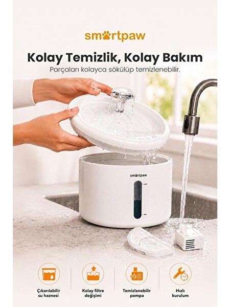 SmartPaw Aqua Core Kedi Su Pınarı (Distribütör Garantili)