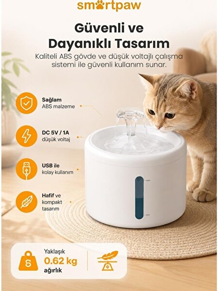 SmartPaw Aqua Core Kedi Su Pınarı (Distribütör Garantili)