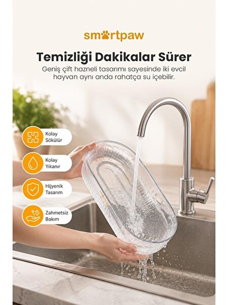 SmartPaw Aqua Lite 4 Litre Otomatik Kedi Su Pınarı (Distribütör Garantili)