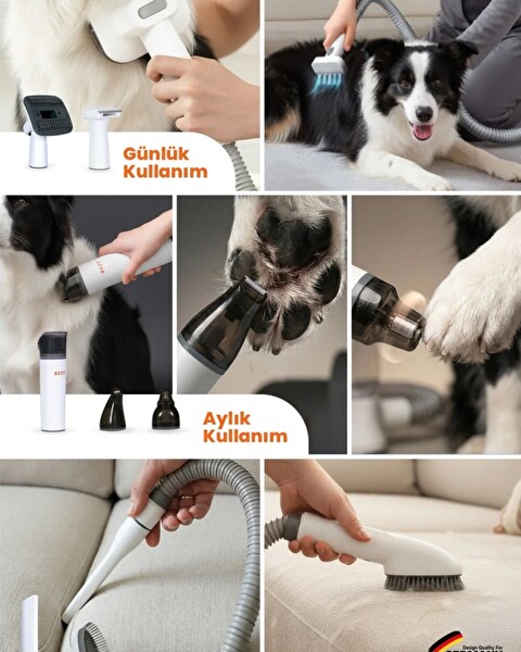 Bezt Pet Trim Vakumlu Sessiz Kedi Köpek Bakım ve Tıraş Makinesi Seti