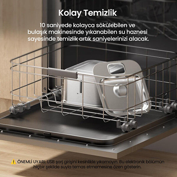 Haustier WF08 3 L Sensörlü Kablosuz Bataryalı Ultra Sessiz Çelik Otomatik Kedi Su Pınarı
