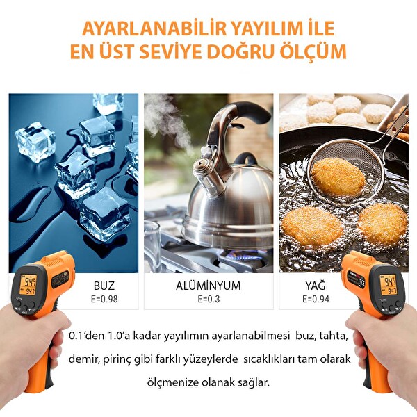 ThermoPro TP30 Endüstriyel Kızılötesi Katı Sıvı Sıcaklık Ölçer