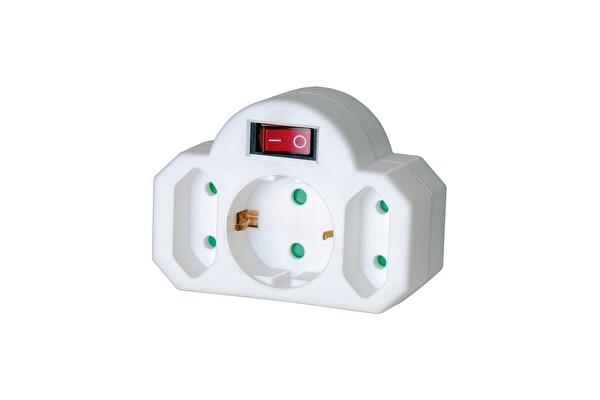 Brennenstuhl Güvenlik Anahtarlı 2 + 1 Topraklı Priz
