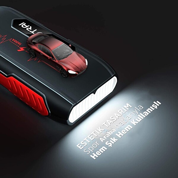Utrai Jstar 3 20000 mAh 1600a Jump Starter LCD Ekranlı Taşınabilir Akü Takviye Cihazı (Çanta + Powerbank + Led Lamba)