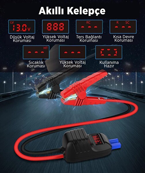 Utrai Jstar Mini 13000 mAh 1000A Jump Starter Taşınabilir Akü Takviye Cihazı (Powerbank + Led Lamba)