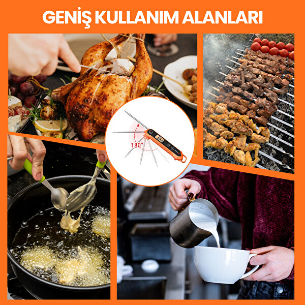 ThermoPro TP03H Su Geçirmez Katlanabilir Hızlı Sonuç Gıda Pişirme Termometresi