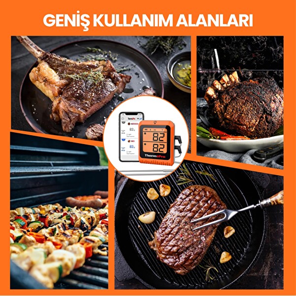 ThermoPro TP920 Cep Telefonu Kontrollü Bluetooth Ve Çift Problu Profesyonel Gıda Pişirme Termometre