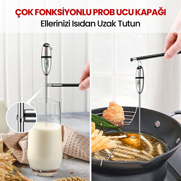 ThermoPro TP02S Işıklı Daldırma Saplama Çelik Gövdeli Gıda Pişirme Termometresi