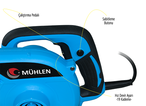 Mühlen RC666 19 Kademeleri Hava Üfleme Temizlik Kompresörü