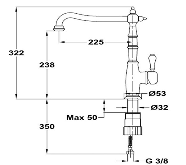 Teka RT 915 Retro Rustik Armatür 116030051
