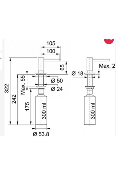 Franke Matt Siyah Sıvı Sabunluk 119.0547.906