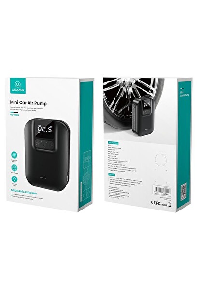 Usams US-ZB215 350 PSI 5000 mAh Şarjlı Çok Amaçlı Taşınabilir Hava Pompası