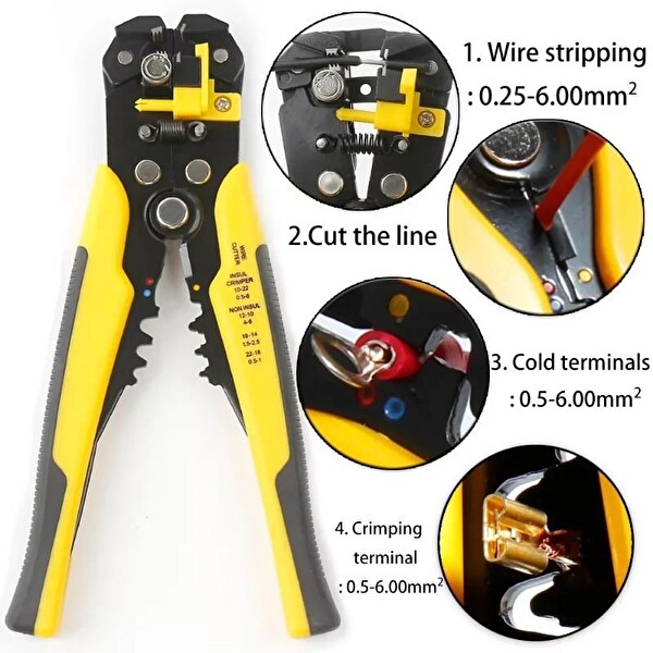 Rose RC-887 Universal Kablo Soyucu Ve Terminal Sıkma Pensesi