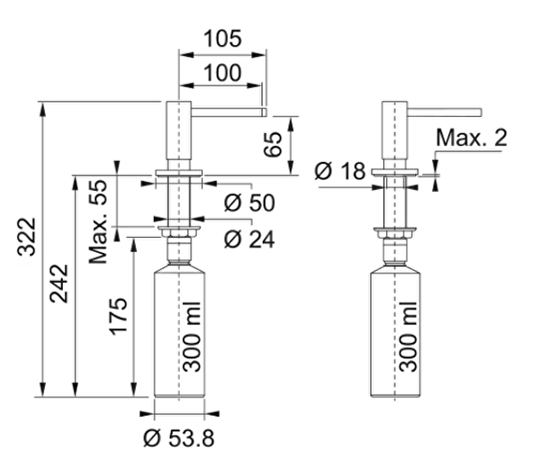Franke Mat Beyaz Sıvı Sabunluk