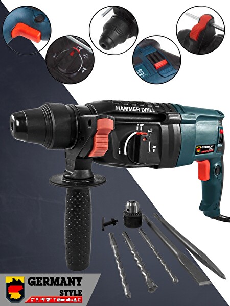 Germany Style GRM9004 1500 W SDS Plus 26 MM 2.2 Juel Kırıcı Delici Hilti Matkap