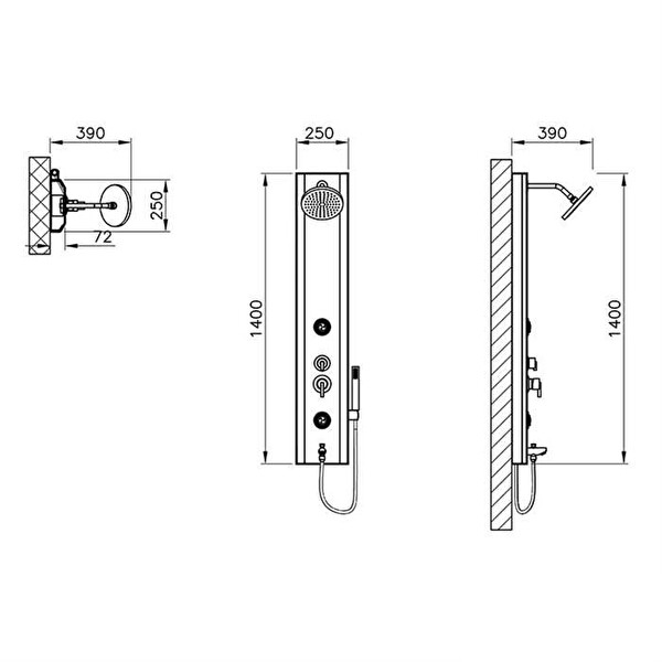 Vitra A45811 Move Beyaz Masajlı Duş Sistemi