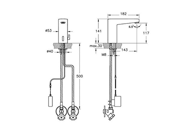 Artema A47128 Root Square Temassız Elektrikli Krom Lavabo Bataryası
