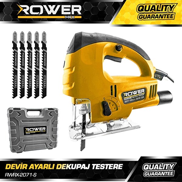Rowermax RWRX-2071S Lazerli Pandüllü Açı Ayarlı Kademeli 650 W Dekupaj Testere ve 5 Bıçak