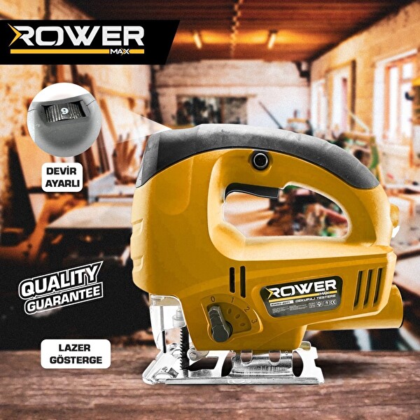 Rowermax RWRX-2071S Lazerli Pandüllü Açı Ayarlı Kademeli 650 W Dekupaj Testere ve 5 Bıçak