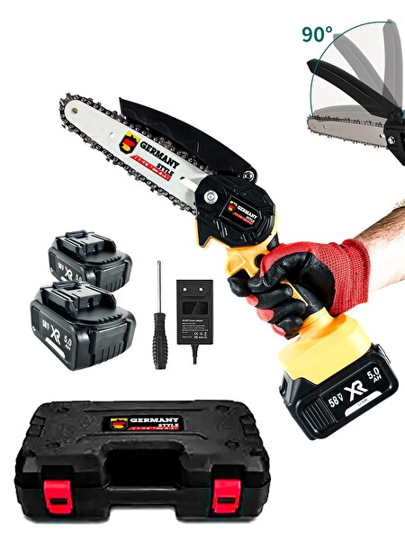 Germany Style 58 VF Şarjlı El Testeresi Çift Zincir Çift Batarya Premium Seri Dal Budama Makinesi