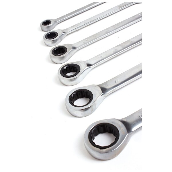 Germany Style 7'li Krom Vanadyum Çelik Profesyonel Cırcırlı Kombine Anahtar Seti