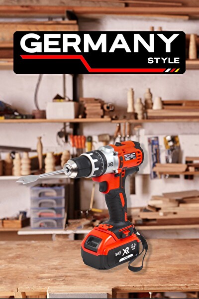 Germany Style GRMPRO7036T 58 V Max XR Çift Akülü Darbeli Torklu Matkap - 30 Parça Aksesuar