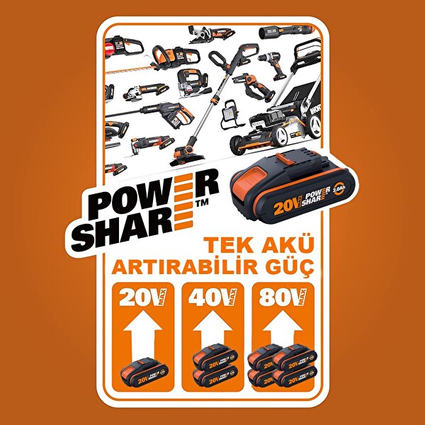 Worx WA3551 20 Volt 2.0 AH Li-ion Powershare Yedek Akü