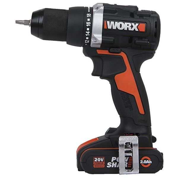 Worx WX102 20 Volt 2.0 Ah Li-ion Çift Akülü Kömürsüz Profesyonel Şarjlı Matkap
