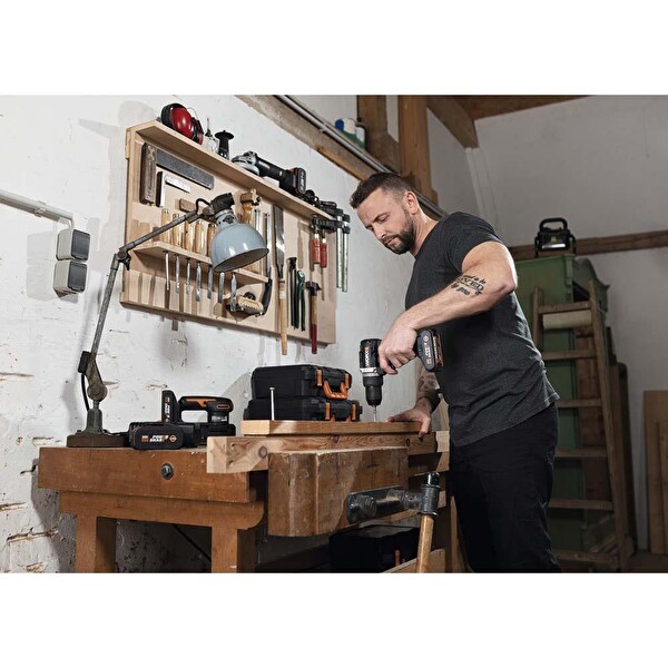 Worx WX102 20 Volt 2.0 Ah Li-ion Çift Akülü Kömürsüz Profesyonel Şarjlı Matkap