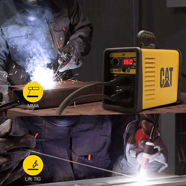 Cat 160 Amper Tig Lift/MMA Çanta Tipi Profesyonel Dijital Inverter Kaynak Makinesi ve Cat Avuç Taşlama DZ161T - DX37