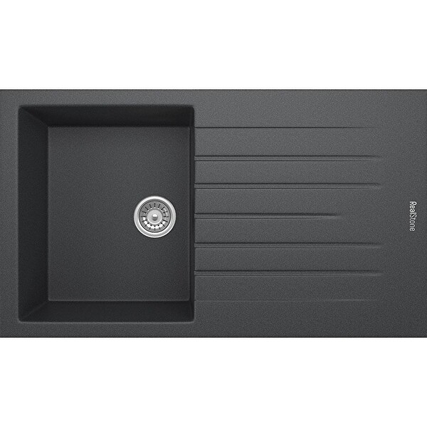 Real Stone P004 Troya 86 86x50 CM Tezgah Üstü Antrasit Granit Eviye