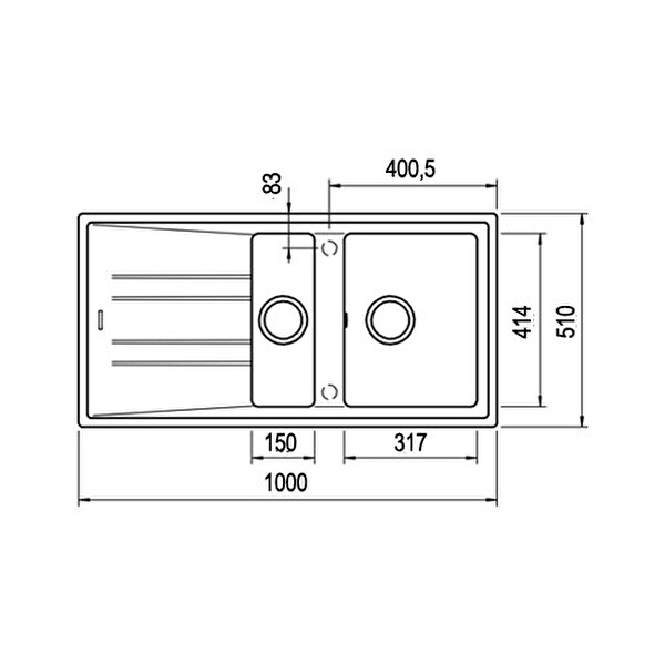 Teka Stone 60 B-TG Siyah Granit Mutfak Eviyesi