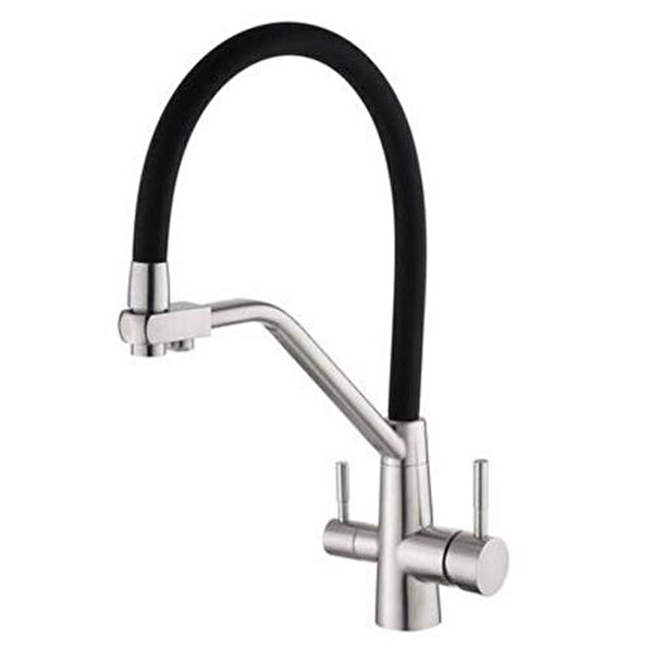 Fleko KS16S3 Arıtmalı Spiralli Inox Siyah Eviye Bataryası