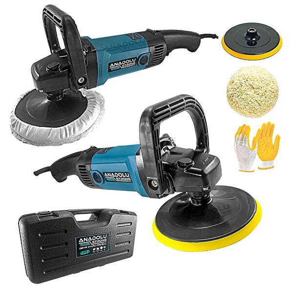 Anadolu Strong ANS1002-A Profesyonel Devir Ayarlı 180 MM 6 Kademeli Polisaj Makinesi - Hediyeli Set