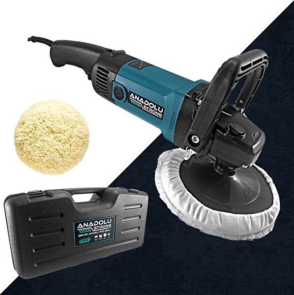 Anadolu Strong ANS1002-A Profesyonel Devir Ayarlı 180 MM 6 Kademeli Polisaj Makinesi - Hediyeli Set
