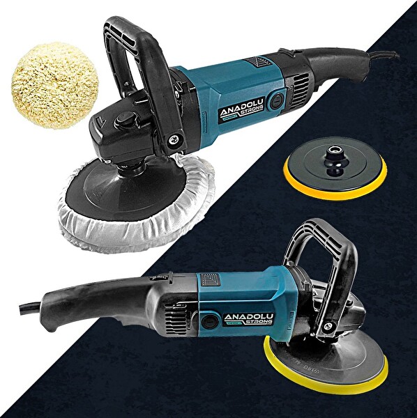 Anadolu Strong ANS1002-A Profesyonel Devir Ayarlı 180 MM 6 Kademeli Polisaj Makinesi - Hediyeli Set
